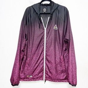 LRG Black Purple Full Zip Hooded Lightweight Jacket Mens Size XXL